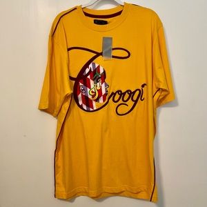 Vintage COOGI Embroidered Lady Face Yellow T-Shirt
